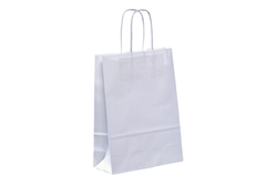 Sac papier kraft avec anses 20+10x29cm blanc cellulose - carton de 250