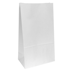 Sac papier kraft sans anses 20+9x34,5cm blanc cellulose - carton de 500