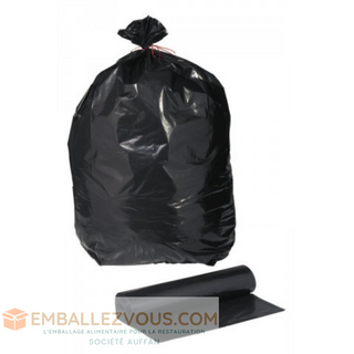 200 sacs poubelle en 100L - 82x85cm en 55µ noir peld