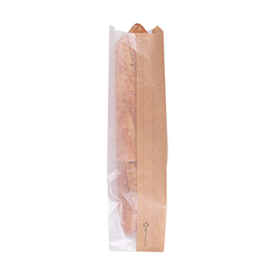 Sachets pour sandwichs 'corner window' 40g/m² 9+5,5x38cm naturel kraft - vendu par 250 (PU 0,05€)